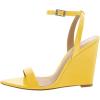 imageWomen Hot Summer Open Toe Sandals Ankle Strap Wedge High Heeled Casual Patent Leather Shoes Size 415 USYellow