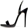 imageFSJ Women Sexy High Heel Stiletto Sandal Back Strap Slingback Open Toe Evening Party Dance Graceful Shoes Size 415 USBlack