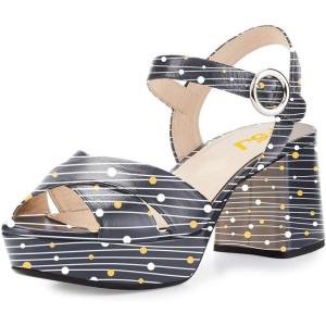 imageFSJ Women Peep Toe Chunky High Heels Platform Sandals Ankle Strap Velvet ampamp Suede Summer Dress Wedding Prom Shoes Size 415 USStripeddots