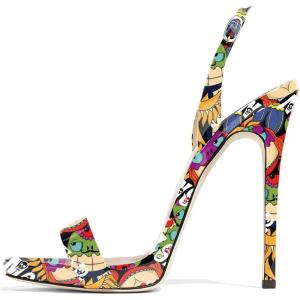 imageFSJ Women Sexy High Heel Stiletto Sandal Back Strap Slingback Open Toe Evening Party Dance Graceful Shoes Size 415 USCartoon