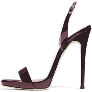 imageFSJ Women Sexy High Heel Stiletto Sandal Back Strap Slingback Open Toe Evening Party Dance Graceful Shoes Size 415 USDark Red