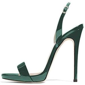 imageFSJ Women Sexy High Heel Stiletto Sandal Back Strap Slingback Open Toe Evening Party Dance Graceful Shoes Size 415 USGreen
