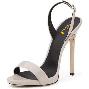 imageFSJ Women Sexy High Heel Stiletto Sandal Back Strap Slingback Open Toe Evening Party Dance Graceful Shoes Size 415 USGrey