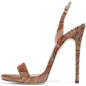 imageFSJ Women Sexy High Heel Stiletto Sandal Back Strap Slingback Open Toe Evening Party Dance Graceful Shoes Size 415 USMoire