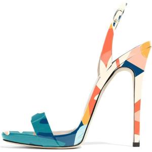 imageFSJ Women Sexy High Heel Stiletto Sandal Back Strap Slingback Open Toe Evening Party Dance Graceful Shoes Size 415 USPalm