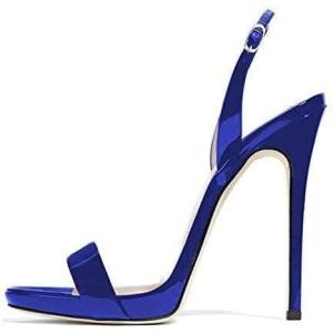 imageFSJ Women Sexy High Heel Stiletto Sandal Back Strap Slingback Open Toe Evening Party Dance Graceful Shoes Size 415 USRoyal Blue