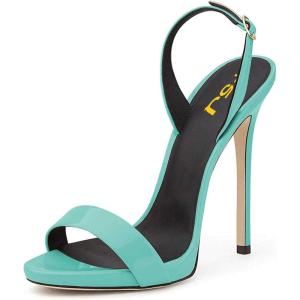 imageFSJ Women Sexy High Heel Stiletto Sandal Back Strap Slingback Open Toe Evening Party Dance Graceful Shoes Size 415 USTurquoise
