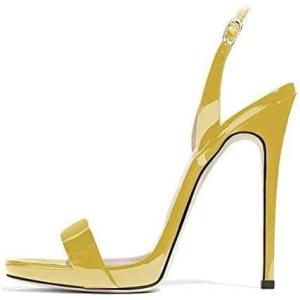 imageFSJ Women Sexy High Heel Stiletto Sandal Back Strap Slingback Open Toe Evening Party Dance Graceful Shoes Size 415 USYellow