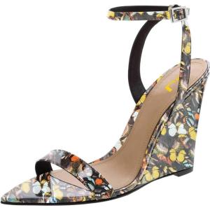 imageWomen Hot Summer Open Toe Sandals Ankle Strap Wedge High Heeled Casual Patent Leather Shoes Size 415 USButterfly