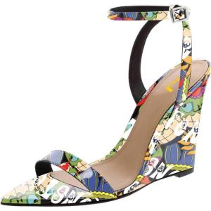 imageWomen Hot Summer Open Toe Sandals Ankle Strap Wedge High Heeled Casual Patent Leather Shoes Size 415 USCartoon