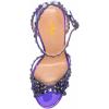 imageFSJ Women Fashion Open Almond Toe Ankle Strap Sandals Chunky High Heel Crystal Rhinestone Pumps Wedding Party Evening ShoesDeep Purple