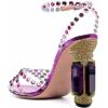imageFSJ Women Fashion Open Almond Toe Ankle Strap Sandals Chunky High Heel Crystal Rhinestone Pumps Wedding Party Evening ShoesPurple