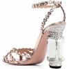 imageFSJ Women Fashion Open Almond Toe Ankle Strap Sandals Chunky High Heel Crystal Rhinestone Pumps Wedding Party Evening ShoesRose Gold