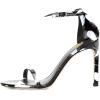 imageWomen Classic Open Toe Sandals Ankle Strap High Heels Two Piece Buckled Prom Shoes Size 415 USBlack Feather