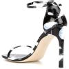 imageWomen Classic Open Toe Sandals Ankle Strap High Heels Two Piece Buckled Prom Shoes Size 415 USBlack Feather