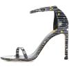 imageWomen Classic Open Toe Sandals Ankle Strap High Heels Two Piece Buckled Prom Shoes Size 415 USBlack Stripe