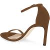 imageWomen Classic Open Toe Sandals Ankle Strap High Heels Two Piece Buckled Prom Shoes Size 415 USBrown