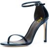 imageWomen Classic Open Toe Sandals Ankle Strap High Heels Two Piece Buckled Prom Shoes Size 415 USDark Blue