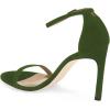 imageWomen Classic Open Toe Sandals Ankle Strap High Heels Two Piece Buckled Prom Shoes Size 415 USOlive