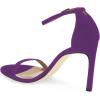 imageWomen Classic Open Toe Sandals Ankle Strap High Heels Two Piece Buckled Prom Shoes Size 415 USPurple
