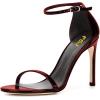 imageWomen Classic Open Toe Sandals Ankle Strap High Heels Two Piece Buckled Prom Shoes Size 415 USRed Wine