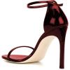 imageWomen Classic Open Toe Sandals Ankle Strap High Heels Two Piece Buckled Prom Shoes Size 415 USRed Wine