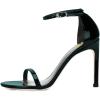 imageWomen Classic Open Toe Sandals Ankle Strap High Heels Two Piece Buckled Prom Shoes Size 415 USDark Green