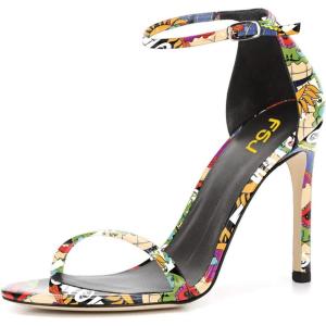 imageWomen Classic Open Toe Sandals Ankle Strap High Heels Two Piece Buckled Prom Shoes Size 415 USCartoon