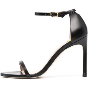 imageWomen Classic Open Toe Sandals Ankle Strap High Heels Two Piece Buckled Prom Shoes Size 415 USDark