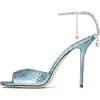 imageFSJ Women Crystal Chain Ankle Straps Heeled Sandals Square Open Toe Rhinestones Buckle Sexy Strappy Stiletto Evening Party Dress Shoes Size 415 USBlue