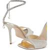 imageFSJ Women Crystal Chain Ankle Straps Heeled Sandals Square Open Toe Rhinestones Buckle Sexy Strappy Stiletto Evening Party Dress Shoes Size 415 USChampagne