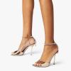 imageFSJ Women Crystal Chain Ankle Straps Heeled Sandals Square Open Toe Rhinestones Buckle Sexy Strappy Stiletto Evening Party Dress Shoes Size 415 USGold
