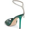 imageFSJ Women Crystal Chain Ankle Straps Heeled Sandals Square Open Toe Rhinestones Buckle Sexy Strappy Stiletto Evening Party Dress Shoes Size 415 USGreen