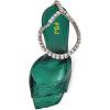 imageFSJ Women Crystal Chain Ankle Straps Heeled Sandals Square Open Toe Rhinestones Buckle Sexy Strappy Stiletto Evening Party Dress Shoes Size 415 USGreen