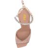 imageFSJ Women Crystal Chain Ankle Straps Heeled Sandals Square Open Toe Rhinestones Buckle Sexy Strappy Stiletto Evening Party Dress Shoes Size 415 USNude Mesh