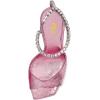 imageFSJ Women Crystal Chain Ankle Straps Heeled Sandals Square Open Toe Rhinestones Buckle Sexy Strappy Stiletto Evening Party Dress Shoes Size 415 USPink