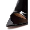 imageFSJ Women Fashion Mid High Heels Sandals Suede Slip on Open Toe Mules Sexy Summer Casual Slide Shoes Size 415 USBlackpatent