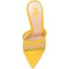imageFSJ Women Fashion Mid High Heels Sandals Suede Slip on Open Toe Mules Sexy Summer Casual Slide Shoes Size 415 USBright Yellow