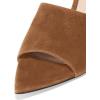 imageFSJ Women Fashion Mid High Heels Sandals Suede Slip on Open Toe Mules Sexy Summer Casual Slide Shoes Size 415 USBrown7 Cm