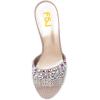 imageFSJ Women Fashion Mid High Heels Sandals Suede Slip on Open Toe Mules Sexy Summer Casual Slide Shoes Size 415 USChampagne