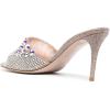 imageFSJ Women Fashion Mid High Heels Sandals Suede Slip on Open Toe Mules Sexy Summer Casual Slide Shoes Size 415 USChampagne
