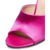 imageFSJ Women Fashion Mid High Heels Sandals Suede Slip on Open Toe Mules Sexy Summer Casual Slide Shoes Size 415 USFuchsia Satin