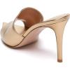 imageFSJ Women Fashion Mid High Heels Sandals Suede Slip on Open Toe Mules Sexy Summer Casual Slide Shoes Size 415 USGold10 Cm