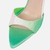 imageFSJ Women Fashion Mid High Heels Sandals Suede Slip on Open Toe Mules Sexy Summer Casual Slide Shoes Size 415 USGreen Gradient