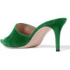 imageFSJ Women Fashion Mid High Heels Sandals Suede Slip on Open Toe Mules Sexy Summer Casual Slide Shoes Size 415 USGreen7 Cm
