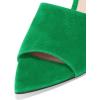 imageFSJ Women Fashion Mid High Heels Sandals Suede Slip on Open Toe Mules Sexy Summer Casual Slide Shoes Size 415 USGreen7 Cm