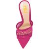 imageFSJ Women Fashion Mid High Heels Sandals Suede Slip on Open Toe Mules Sexy Summer Casual Slide Shoes Size 415 USHot Pink