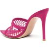 imageFSJ Women Fashion Mid High Heels Sandals Suede Slip on Open Toe Mules Sexy Summer Casual Slide Shoes Size 415 USHot Pink