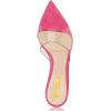 imageFSJ Women Fashion Mid High Heels Sandals Suede Slip on Open Toe Mules Sexy Summer Casual Slide Shoes Size 415 USHot Pink8 Cm