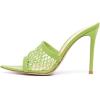 imageFSJ Women Fashion Mid High Heels Sandals Suede Slip on Open Toe Mules Sexy Summer Casual Slide Shoes Size 415 USKelly